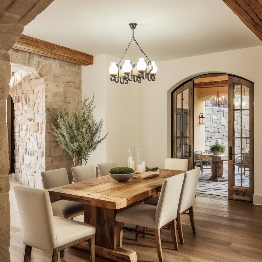 Brilagi - Csillár láncon QUEEN 6xE14/40W/230V bükkfa/dió