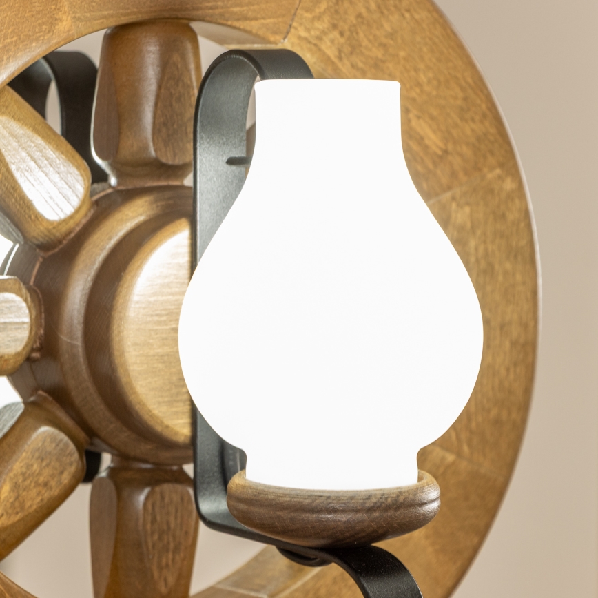 Brilagi - Csillár láncon ROATA 2xE14/40W/230V bükkfa/dió