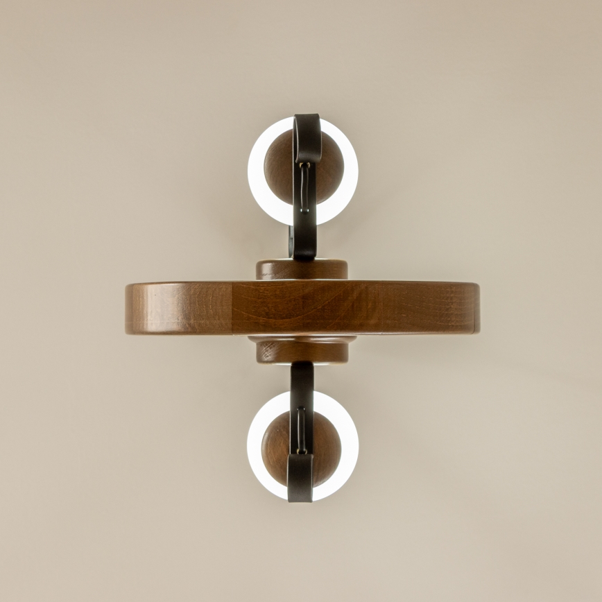 Brilagi - Csillár láncon ROATA 2xE14/40W/230V bükkfa/dió