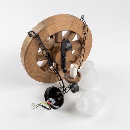 Brilagi - Csillár láncon ROATA 2xE14/40W/230V bükkfa