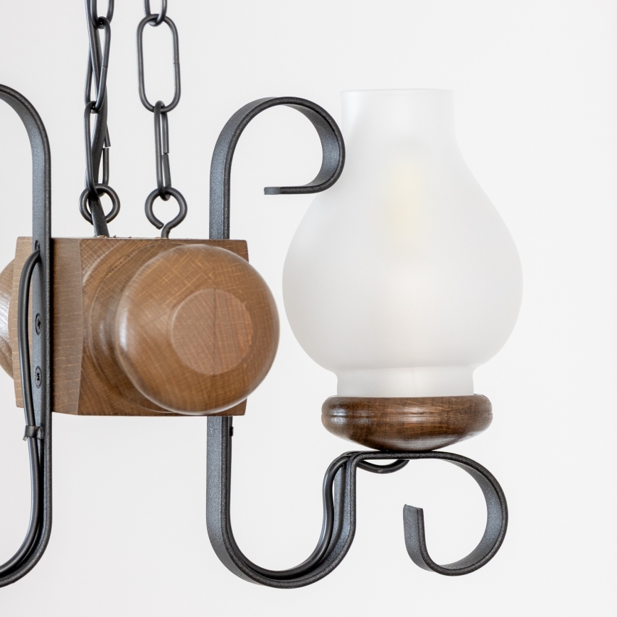 Brilagi - Csillár láncon RUSTIC 2xE14/40W/230V bükkfa/dió