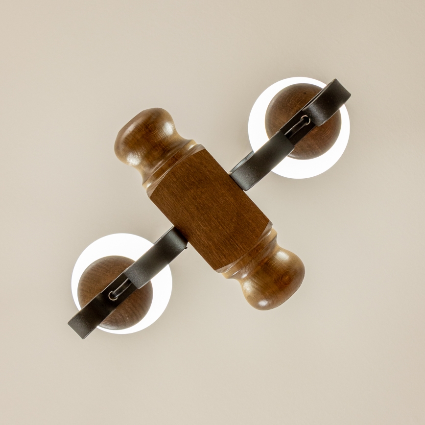 Brilagi - Csillár láncon RUSTIC 2xE14/40W/230V bükkfa/dió