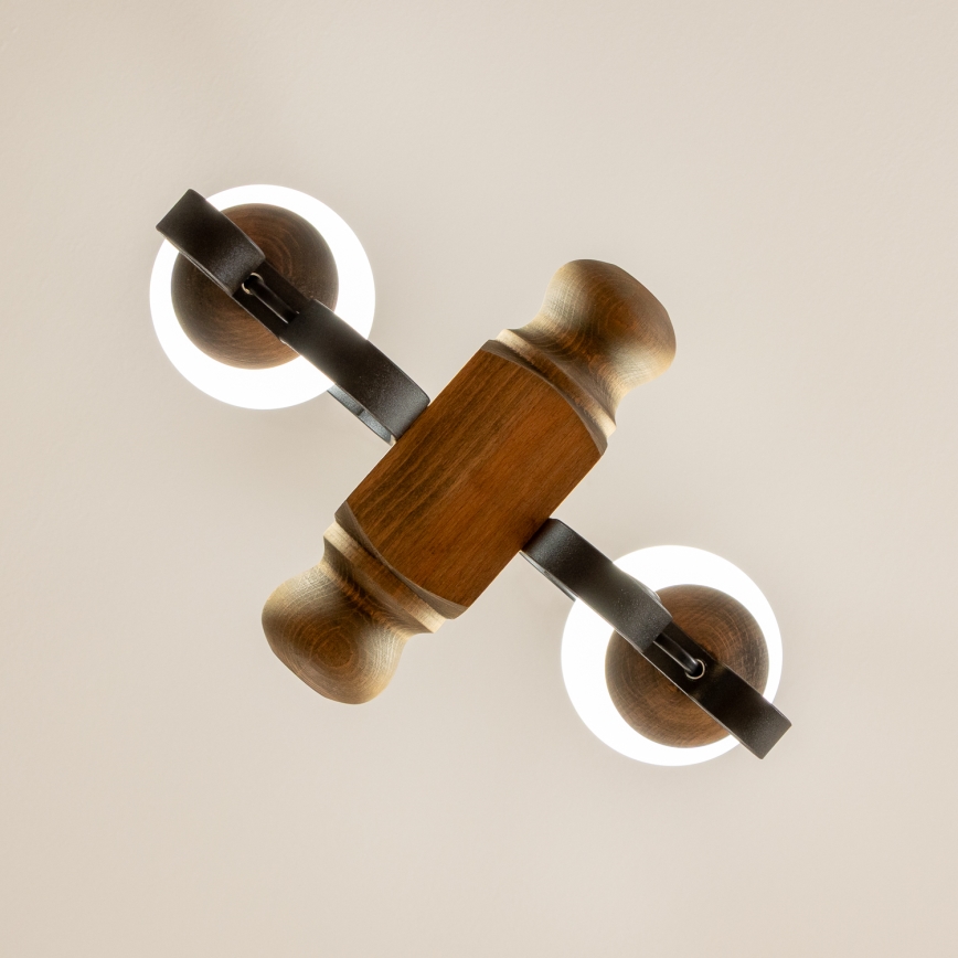 Brilagi - Csillár láncon RUSTIC 2xE14/40W/230V bükkfa