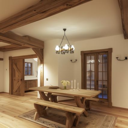 Brilagi - Csillár láncon RUSTIC 4xE14/40W/230V bükkfa