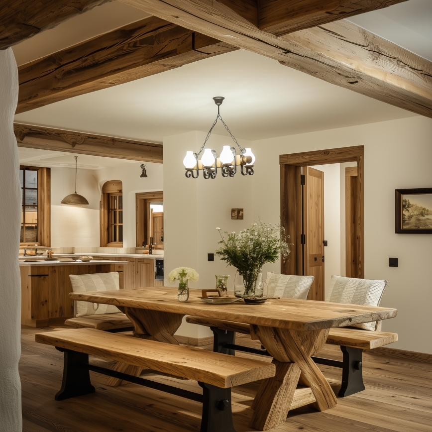 Brilagi - Csillár láncon RUSTIC 6xE14/40W/230V bükkfa/dió