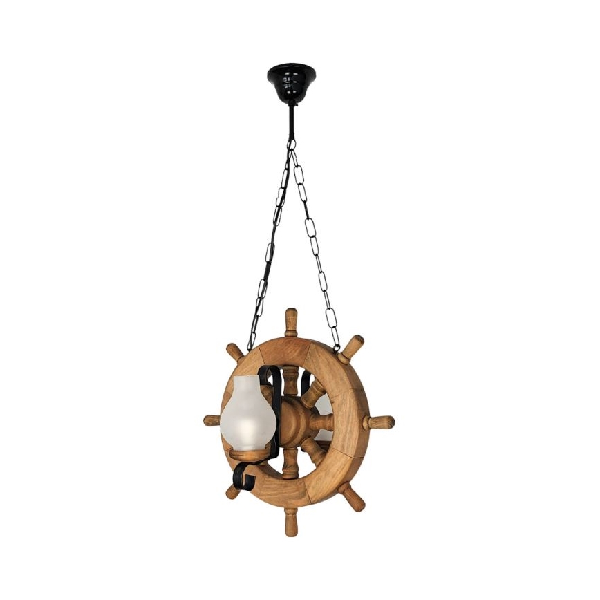 Brilagi - Csillár láncon TIMONA 2xE14/40W/230V bükkfa