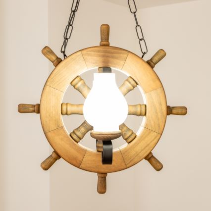 Brilagi - Csillár láncon TIMONA 2xE14/40W/230V bükkfa