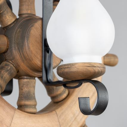 Brilagi - Csillár láncon TIMONA 2xE14/40W/230V bükkfa