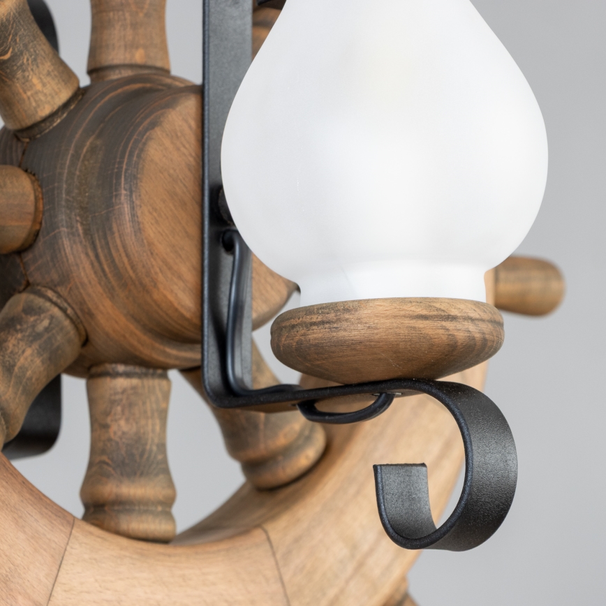 Brilagi - Csillár láncon TIMONA 2xE14/40W/230V bükkfa