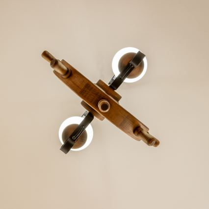 Brilagi - Csillár láncon TIMONA 2xE14/40W/230V bükkfa