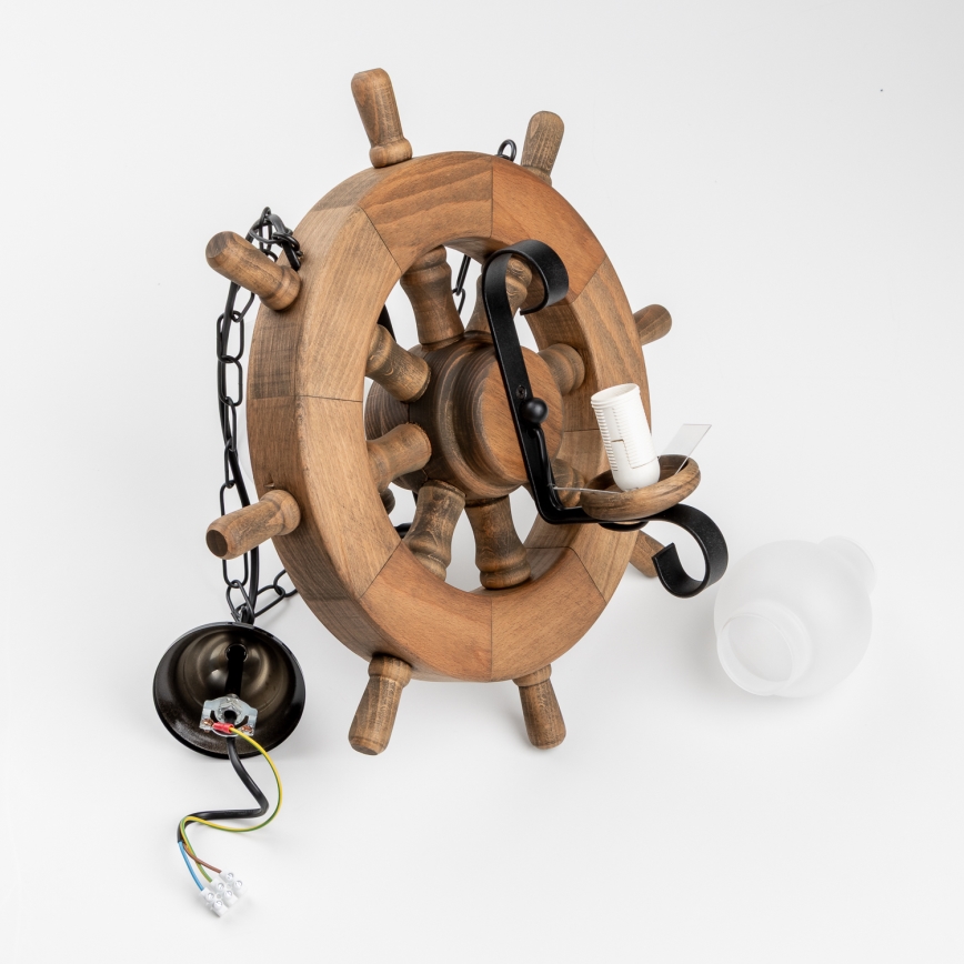 Brilagi - Csillár láncon TIMONA 2xE14/40W/230V bükkfa