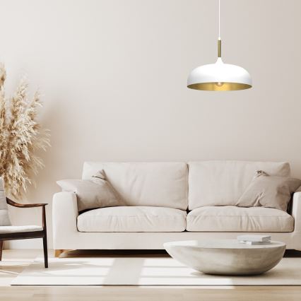 Brilagi - Csillár zsinóron ABRAHAM 1xE27/60W/230V átm. 35 cm fehér