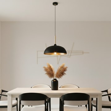 Brilagi - Csillár zsinóron ABRAHAM 1xE27/60W/230V átm. 35 cm fekete