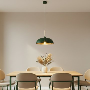 Brilagi - Csillár zsinóron ABRAHAM 1xE27/60W/230V átm. 35 cm zöld