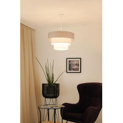 Brilagi - Csillár zsinóron ALASKA LUNETA 1xE27/15W/230V átm. 45 cm szürke/krémes