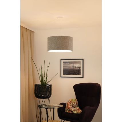 Brilagi - Csillár zsinóron BOUCLE ROLLER 1xE27/15W/230V átm. 45 cm szürke