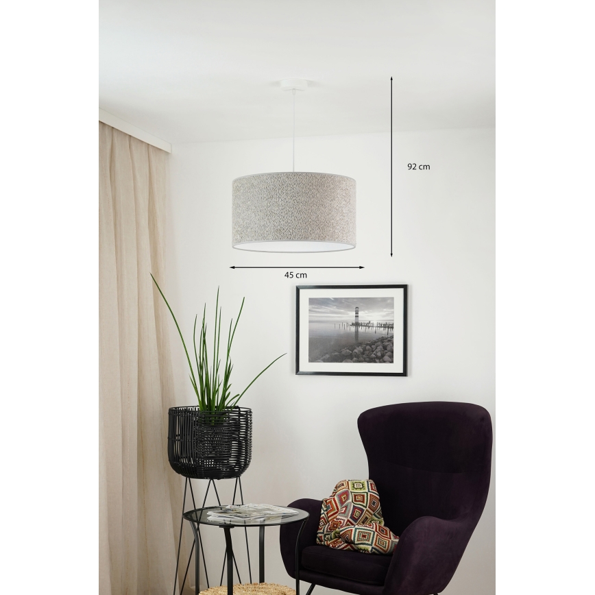 Brilagi - Csillár zsinóron BOUCLE ROLLER 1xE27/15W/230V átm. 45 cm szürke