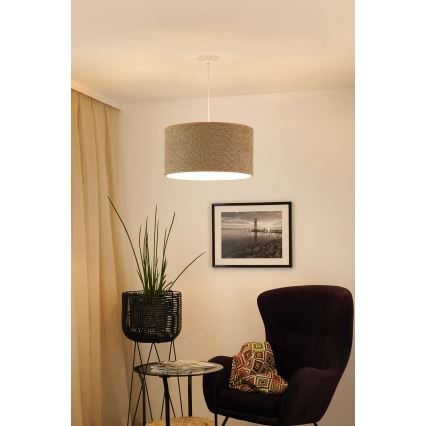 Brilagi - Csillár zsinóron BOUCLE ROLLER 1xE27/15W/230V átm. 50 cm barna