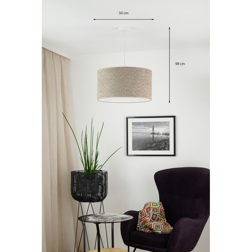 Brilagi - Csillár zsinóron BOUCLE ROLLER 1xE27/15W/230V átm. 50 cm barna