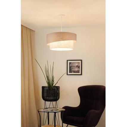 Brilagi - Csillár zsinóron DOVER SHINE 1xE27/15W/230V átm. 50 cm szürke/krémes
