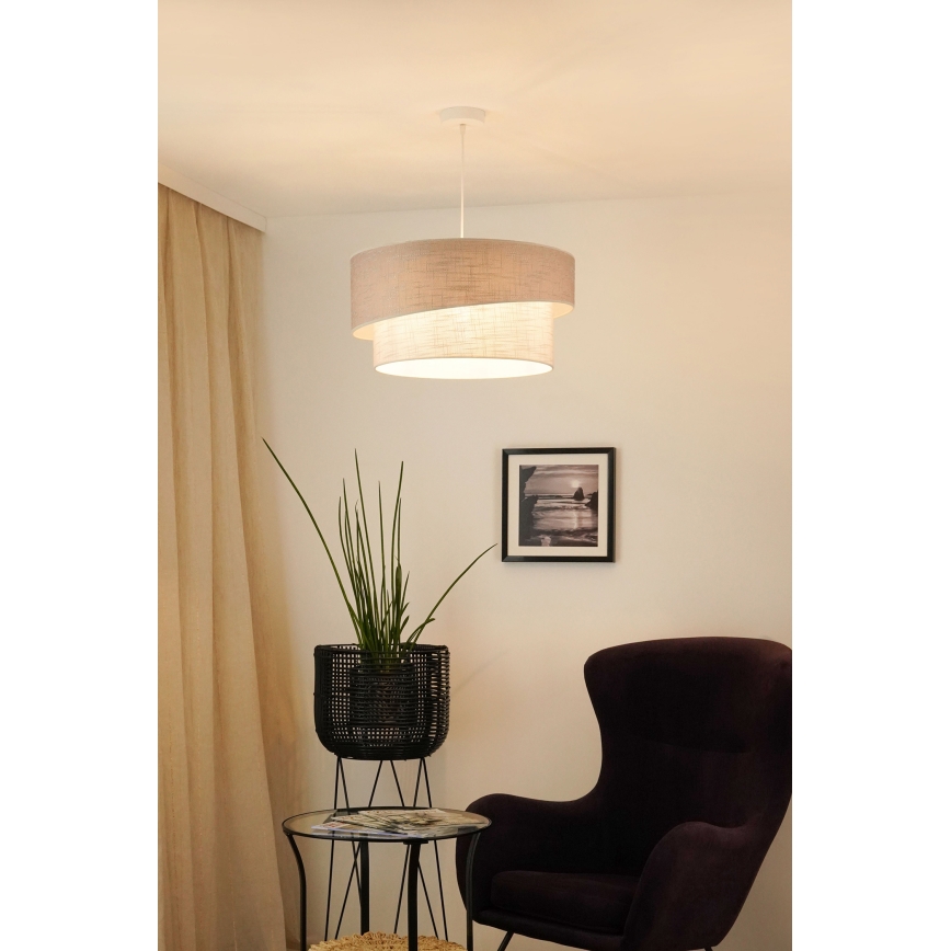 Brilagi - Csillár zsinóron DOVER SHINE 1xE27/15W/230V átm. 50 cm szürke/krémes