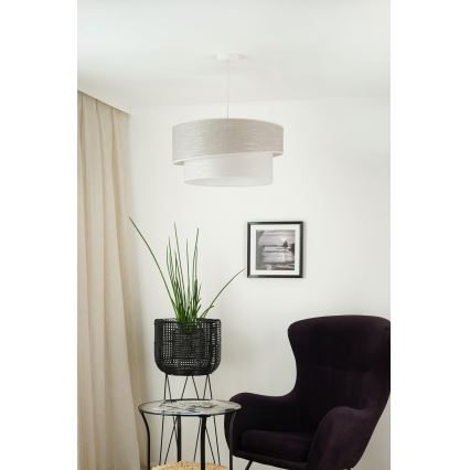 Brilagi - Csillár zsinóron DOVER SHINE 1xE27/15W/230V átm. 50 cm szürke/krémes