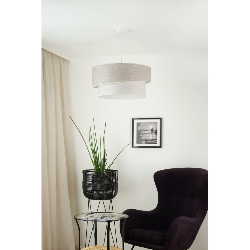 Brilagi - Csillár zsinóron DOVER SHINE 1xE27/15W/230V átm. 50 cm szürke/krémes