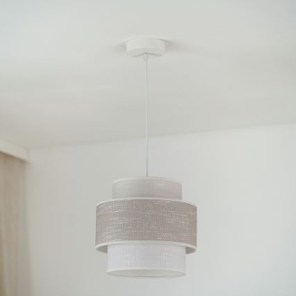 Brilagi - Csillár zsinóron DOVER SPACE 1xE27/15W/230V átm. 25 cm szürke/krémes