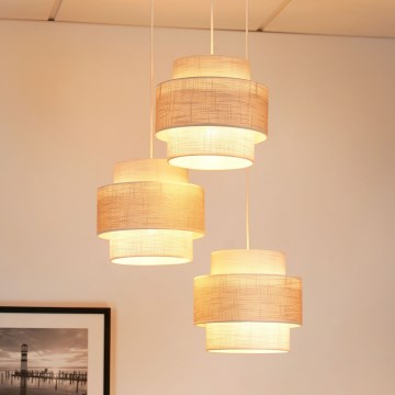 Brilagi - Csillár zsinóron DOVER SPACE 3xE27/15W/230V szürke/krémes