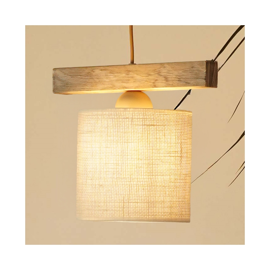 Brilagi - Csillár zsinóron FOREST 1xE27/15W/230V fenyő/barna/krémes