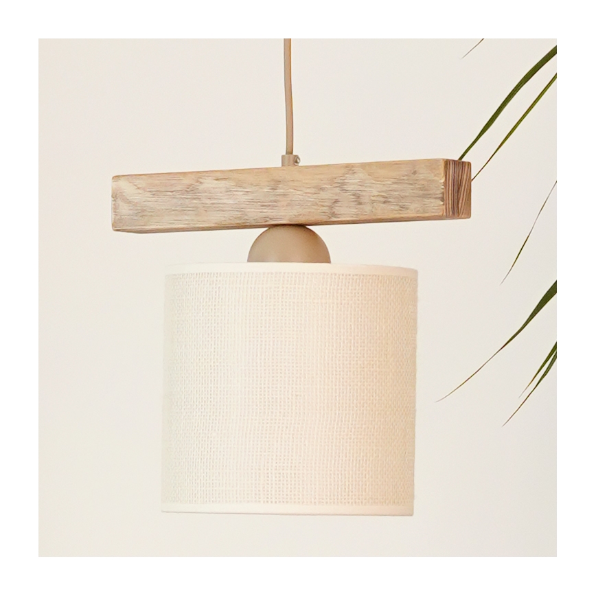 Brilagi - Csillár zsinóron FOREST 1xE27/15W/230V fenyő/barna/krémes