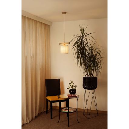 Brilagi - Csillár zsinóron FOREST 1xE27/15W/230V fenyő/barna/krémes