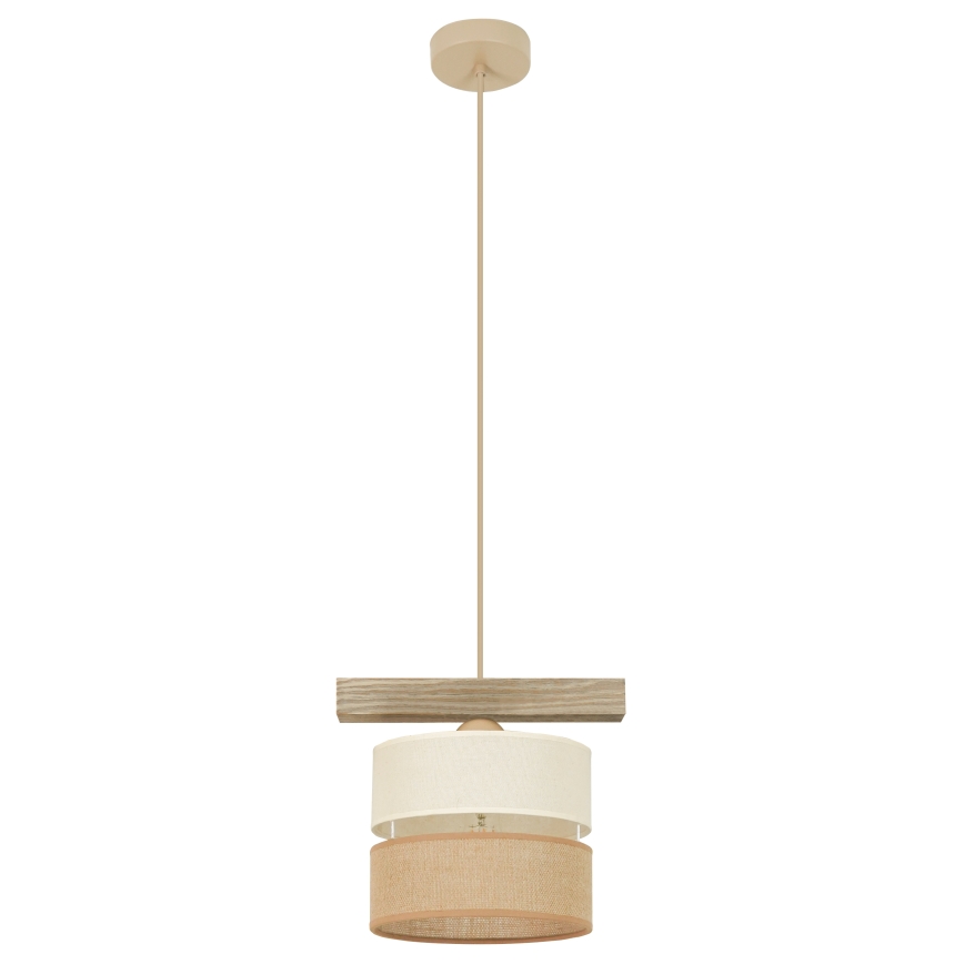 Brilagi - Csillár zsinóron FOREST 1xE27/15W/230V fenyő/bézs/krémes