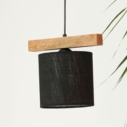 Brilagi - Csillár zsinóron FOREST 1xE27/15W/230V fenyő/fekete