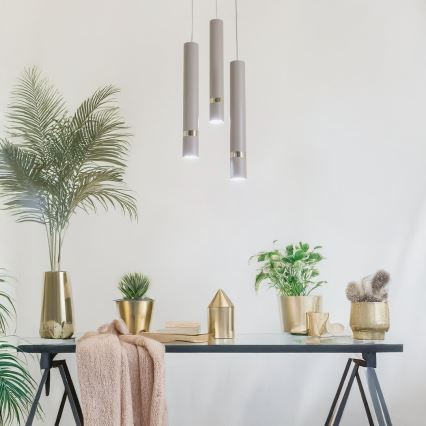 Brilagi - Csillár zsinóron POKER 3xGU10/25W/230V bézs/arany