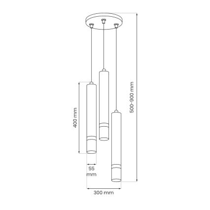 Brilagi - Csillár zsinóron POKER 3xGU10/25W/230V bézs/arany