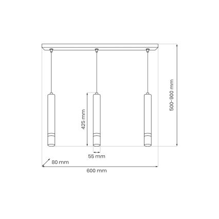 Brilagi - Csillár zsinóron POKER 3xGU10/25W/230V bézs/arany