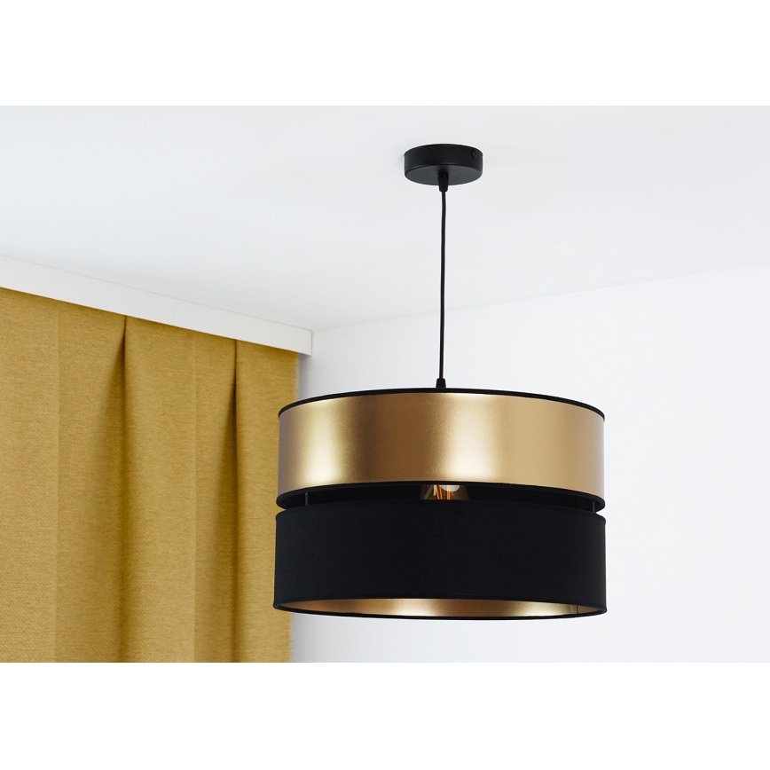 Brilagi - Csillár zsinóron ROYAL 1xE27/15W/230V átm. 40 cm fekete/arany