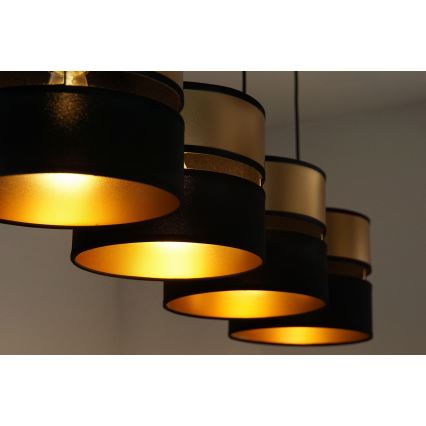 Brilagi - Csillár zsinóron ROYAL 4xE27/15W/230V fekete/arany