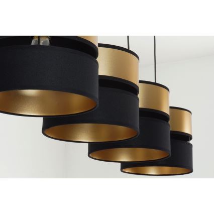 Brilagi - Csillár zsinóron ROYAL 4xE27/15W/230V fekete/arany