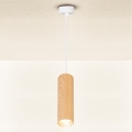 Brilagi - Csillár zsinóron SELE 1xGU10/30W/230V fehér/tölgy dekor