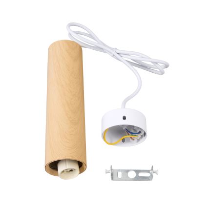 Brilagi - Csillár zsinóron SELE 1xGU10/30W/230V fehér/tölgy dekor