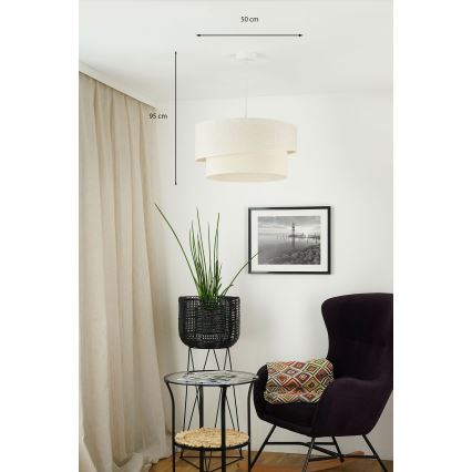 Brilagi - Csillár zsinóron SHINE 1xE27/15W/230V átm. 50 cm krémes