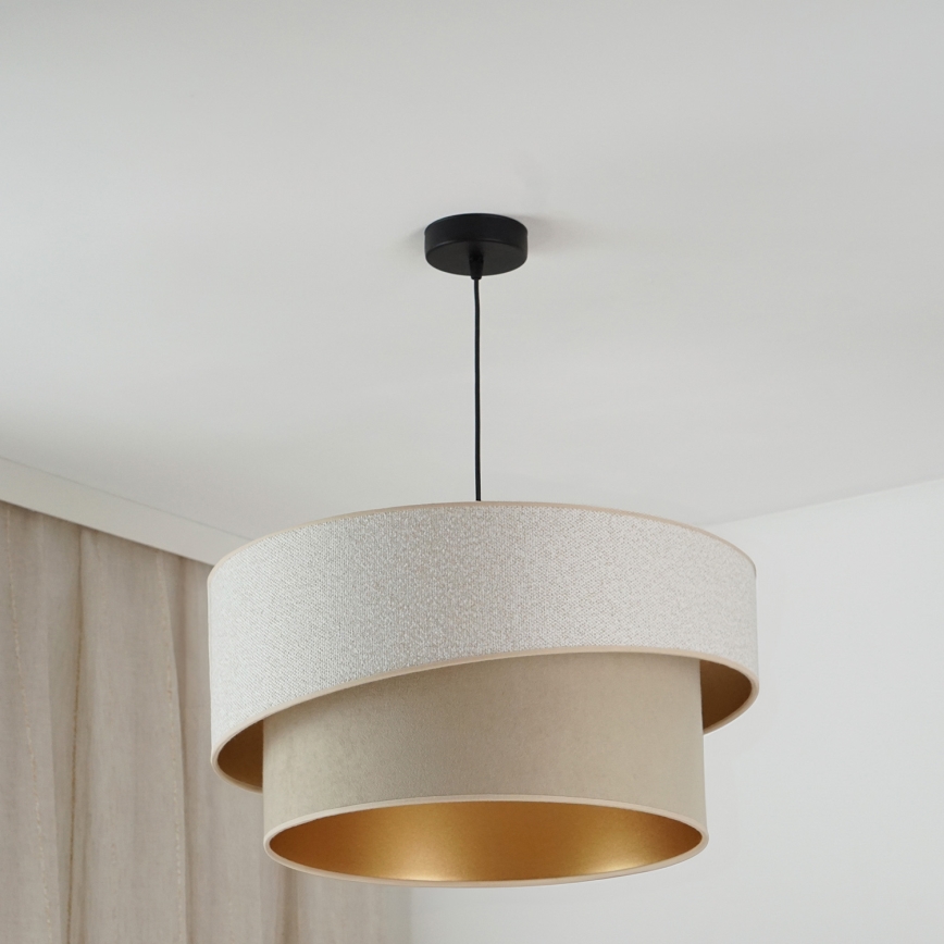 Brilagi - Csillár zsinóron VEGAS SHINE 1xE27/15W/230V átm. 50 cm krémes/bézs