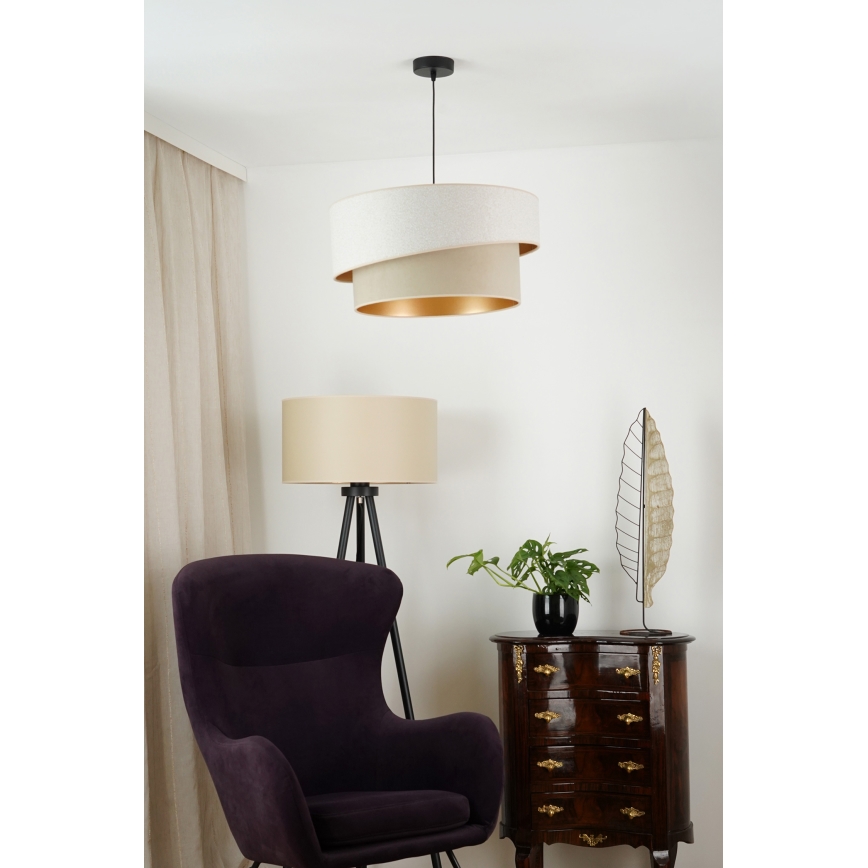 Brilagi - Csillár zsinóron VEGAS SHINE 1xE27/15W/230V átm. 50 cm krémes/bézs