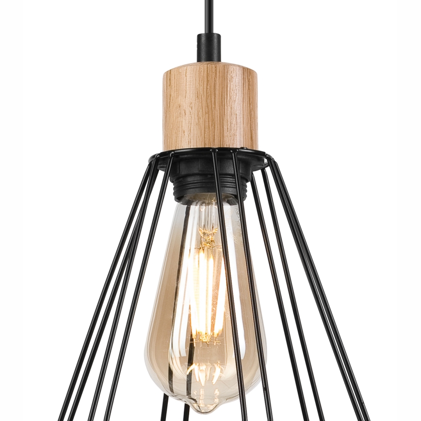 Brilagi - Csillár zsinóron WOODY BASKET 1xE27/60W/230V tölgy