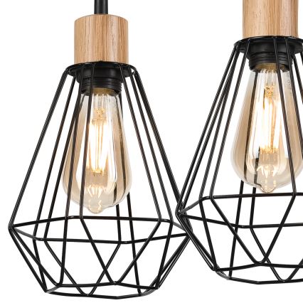 Brilagi - Csillár zsinóron WOODY BASKET 2xE27/60W/230V tölgy