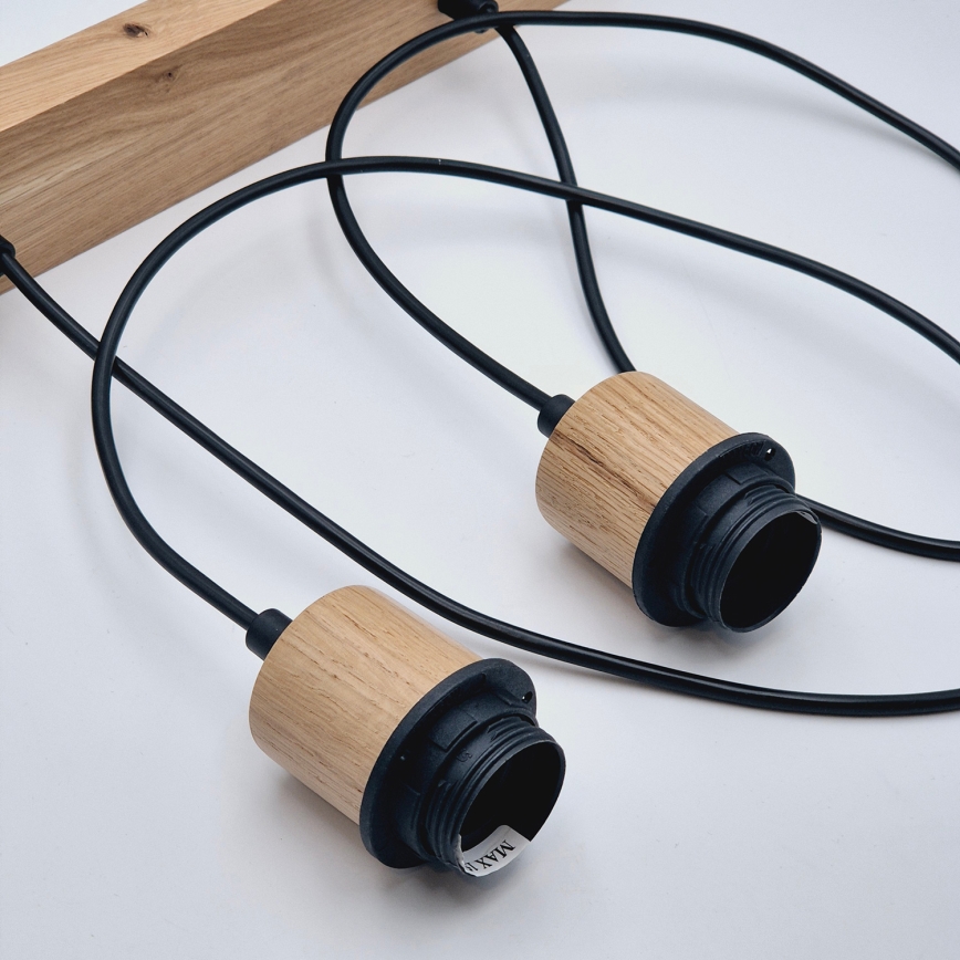 Brilagi - Csillár zsinóron WOODY BASKET 2xE27/60W/230V tölgy