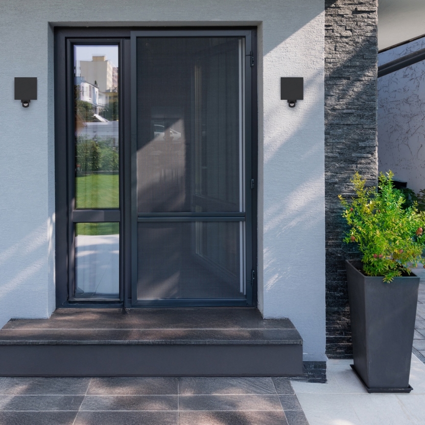 Brilagi - LED kültéri fali lámpatest érzékelővel CUBE LED/6W/230V antracit IP65