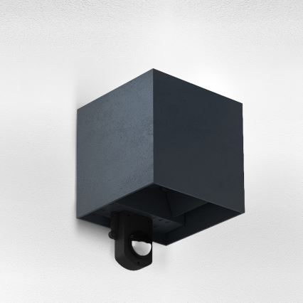 Brilagi - LED kültéri fali lámpatest érzékelővel CUBE LED/6W/230V antracit IP65